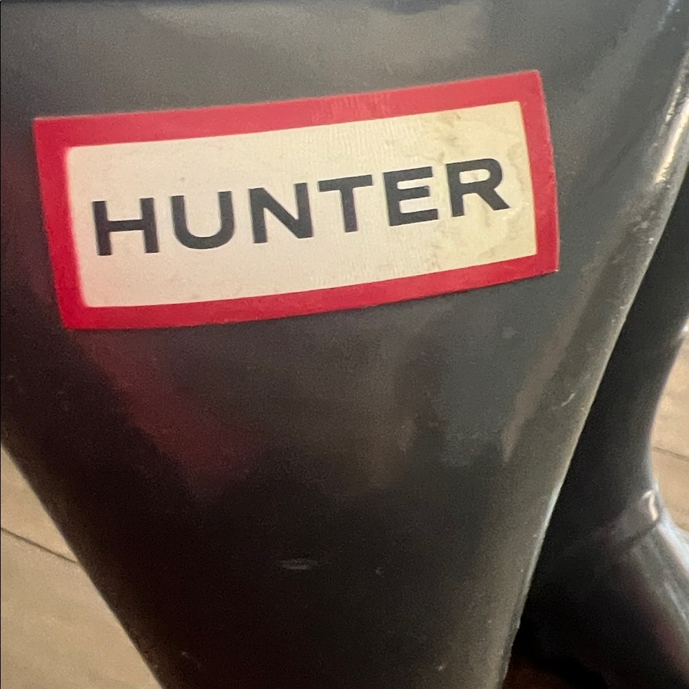 Hunter Women's Original Tall Gloss Rain Boot in a dark slate - Picture 2 of 2